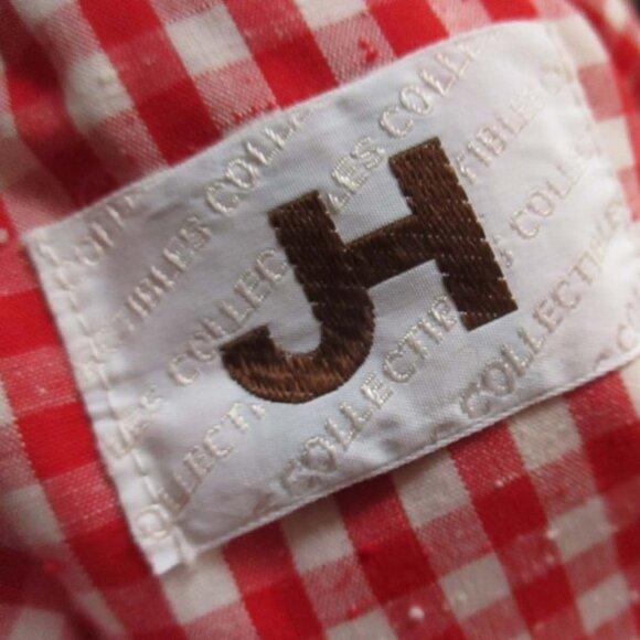 Medium Vintage Boho Blazer 1970's JH Jacket Womens Red White Checkered Cloth - Picture 5 of 5